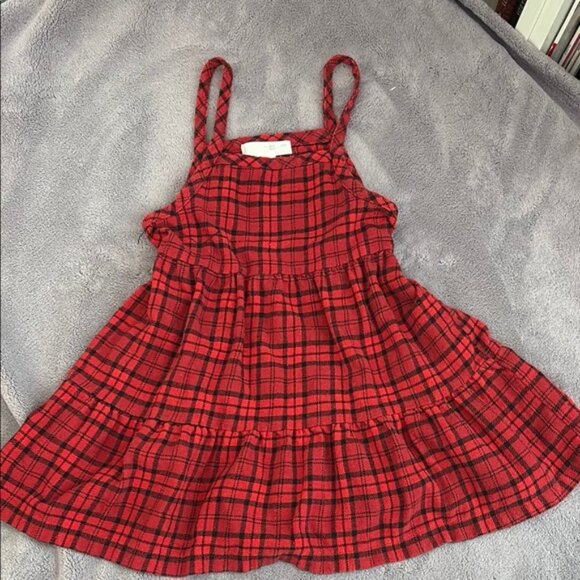 Red Plaid Sleeveless Dress